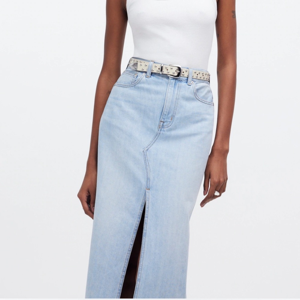 Madewell The Rilee Denim Midi Skirt